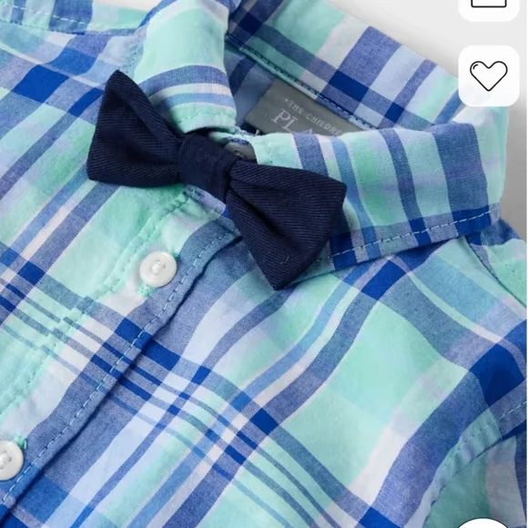 Baby Boys Dad and Me Plaid Poplin 2-Piece Outfit Set - Agua - Picture 3 of 4